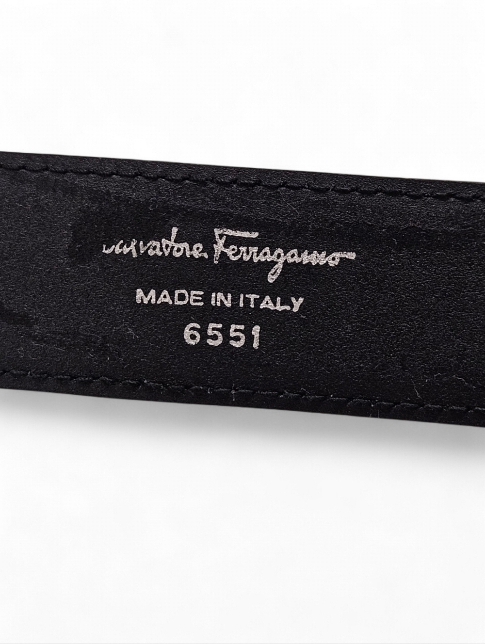 Salvatore Ferragamo Vera Leather Belt In Black Leather With Silver Buckle Sz 75 - Picture 9 of 9